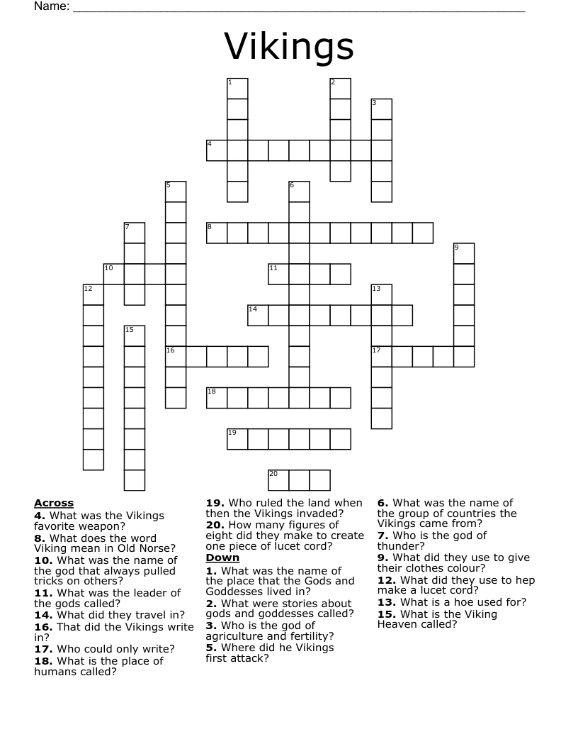 Vikings Crossword