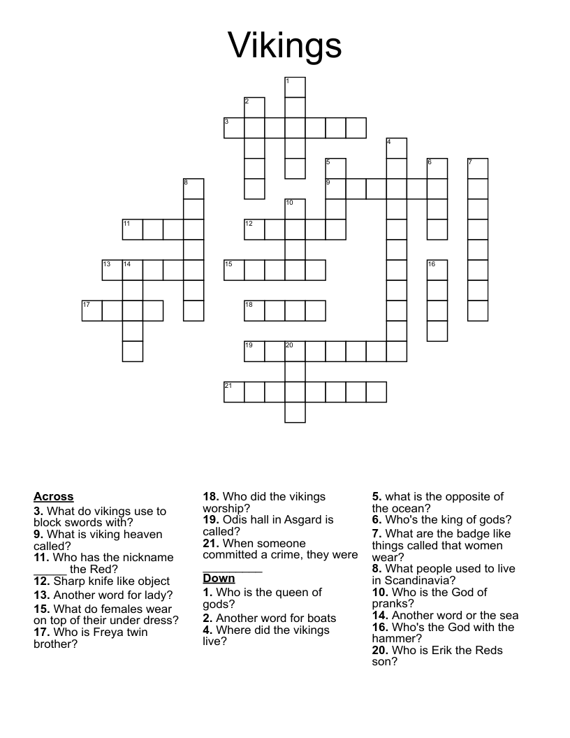 Vikings Crossword