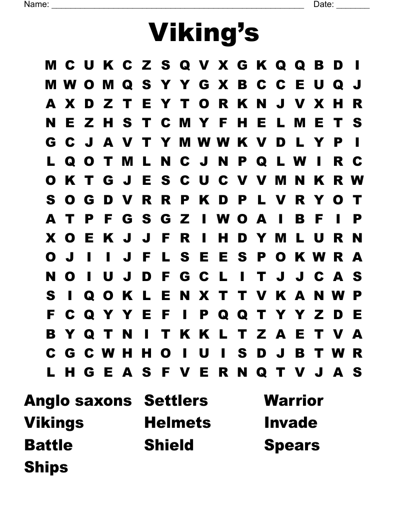 Viking’s  Word Search
