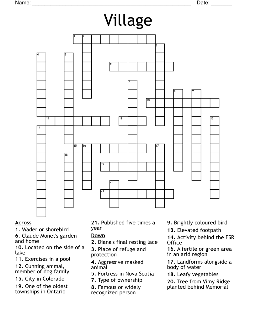 Village Crossword