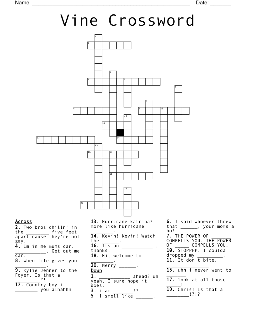 Vine Crossword