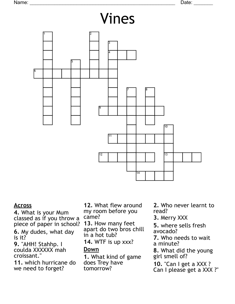 Vines Crossword
