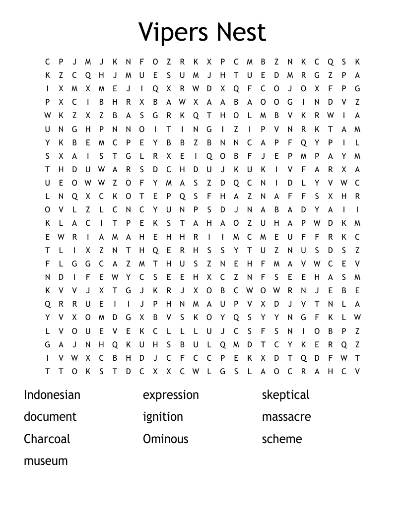 Vipers Nest Word Search