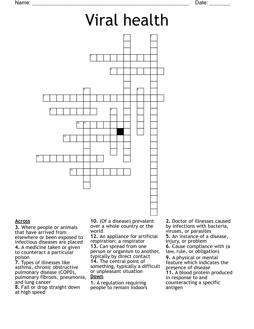 Viral health Crossword