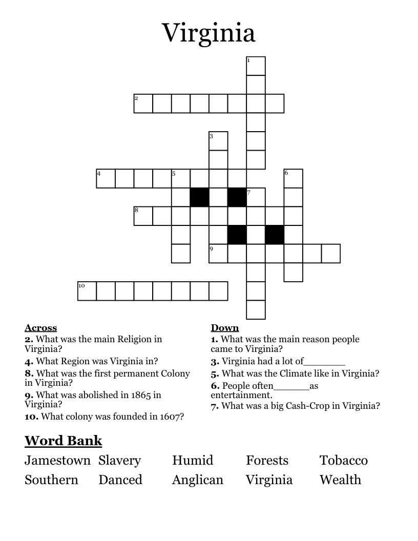 Virginia Crossword