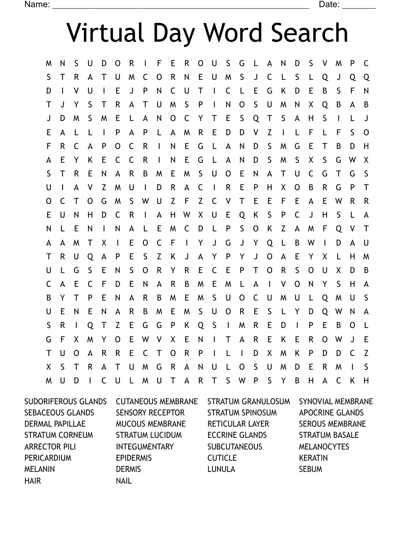 Virtual Day Word Search