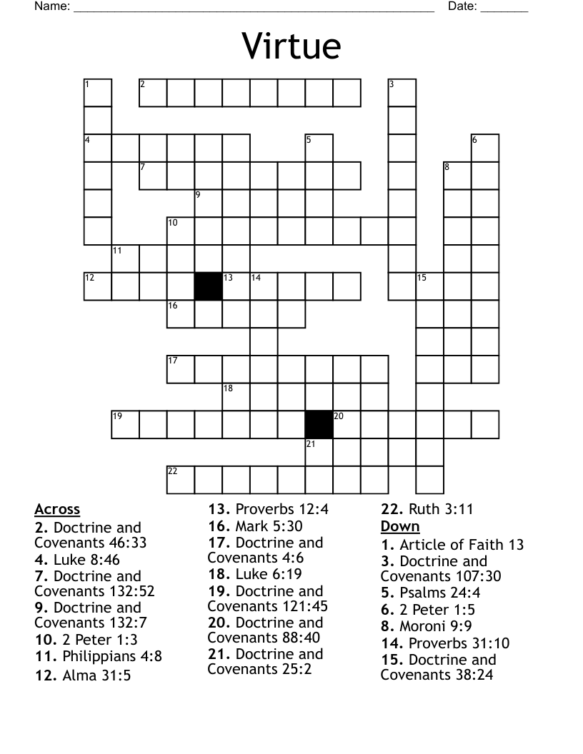 Virtue Crossword
