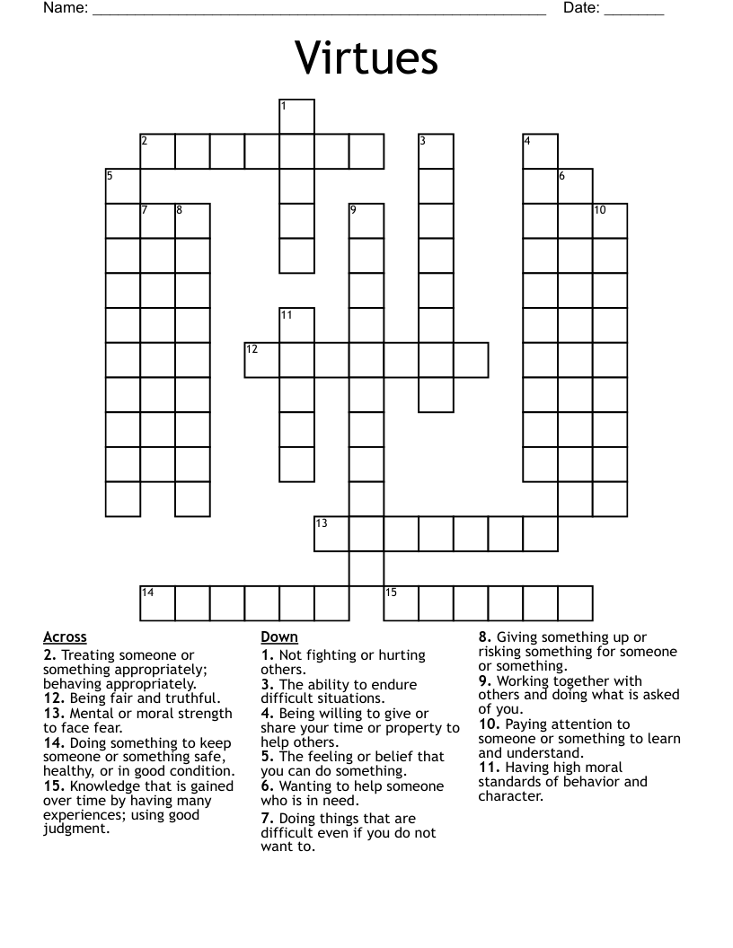 Virtues Crossword