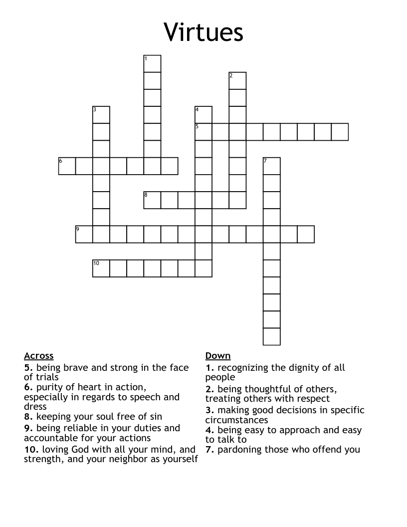 Virtues Crossword