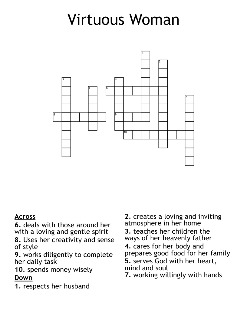 Virtuous Woman Crossword