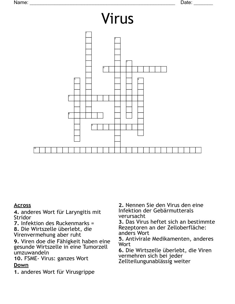 Virus Crossword