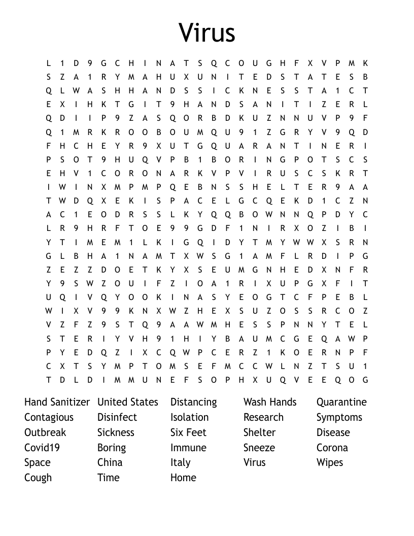 Virus Word Search