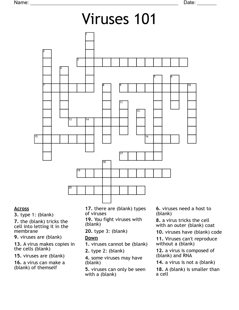 Viruses 101 Crossword
