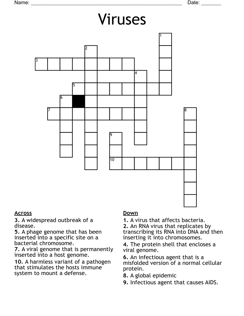 Viruses Crossword