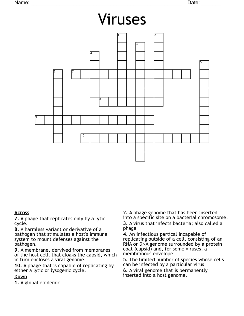 Viruses Crossword