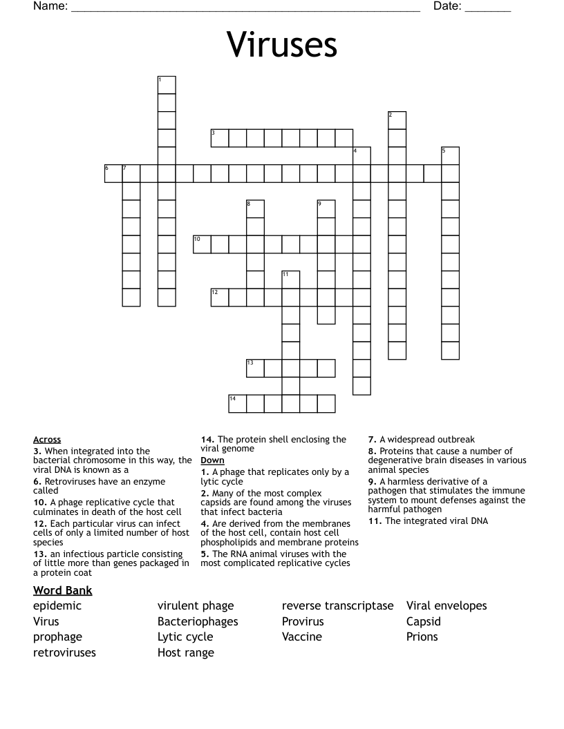 Viruses Crossword