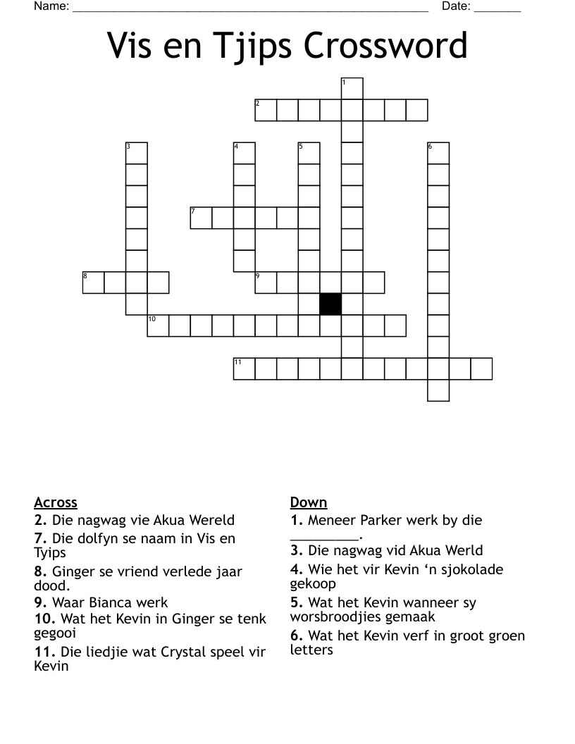 Vis en Tjips Crossword
