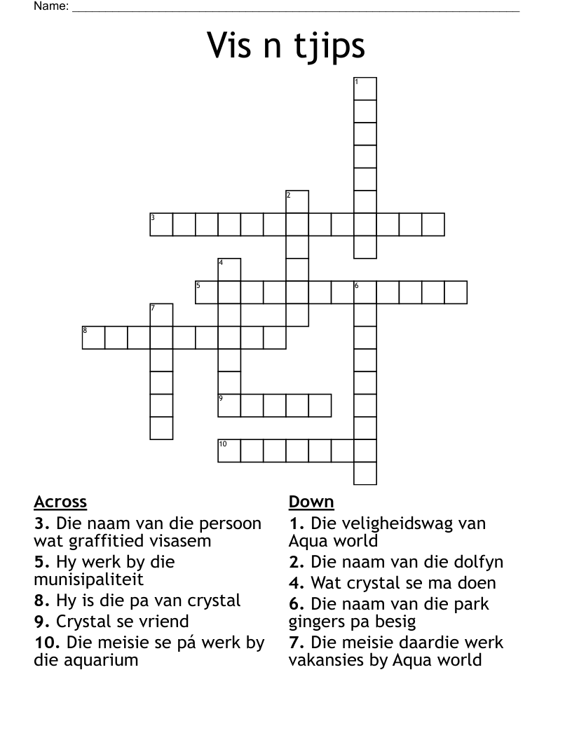 Vis n tjips  Crossword