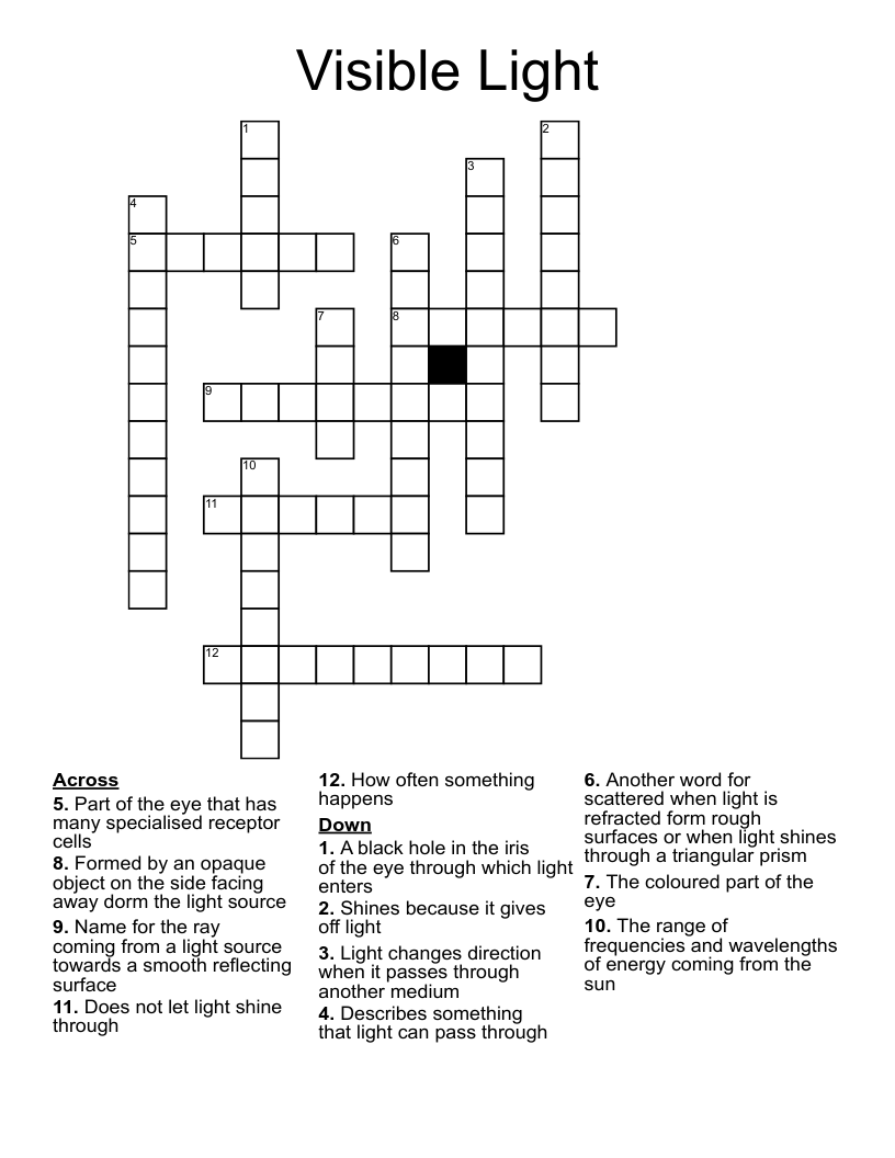 Visible Light Crossword