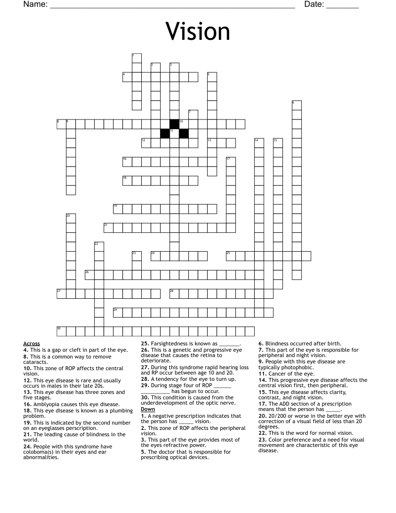 Vision Crossword