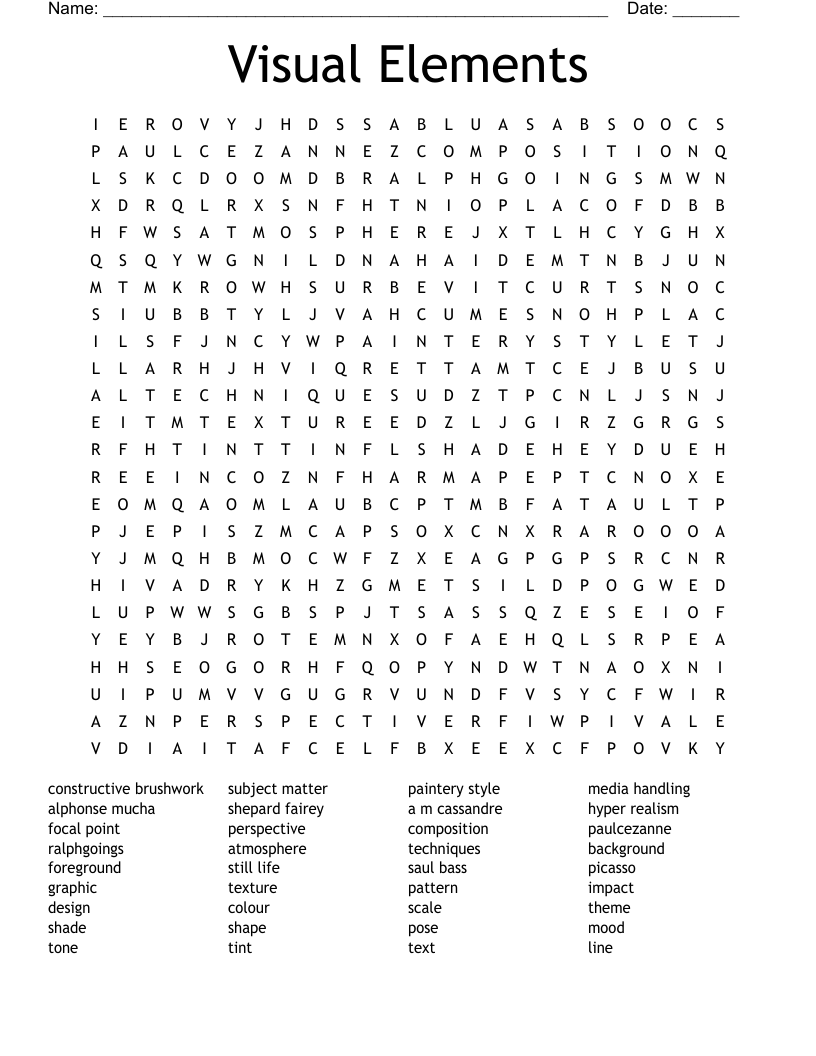 Visual Elements  Word Search