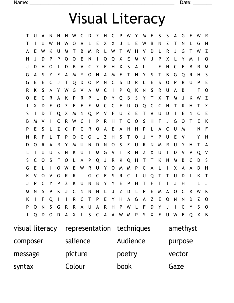 Visual Literacy Word Search