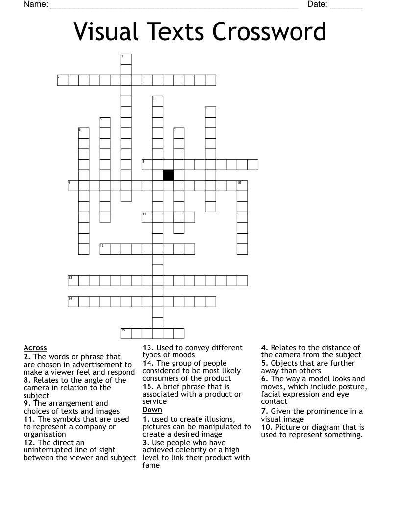 Visual Texts Crossword