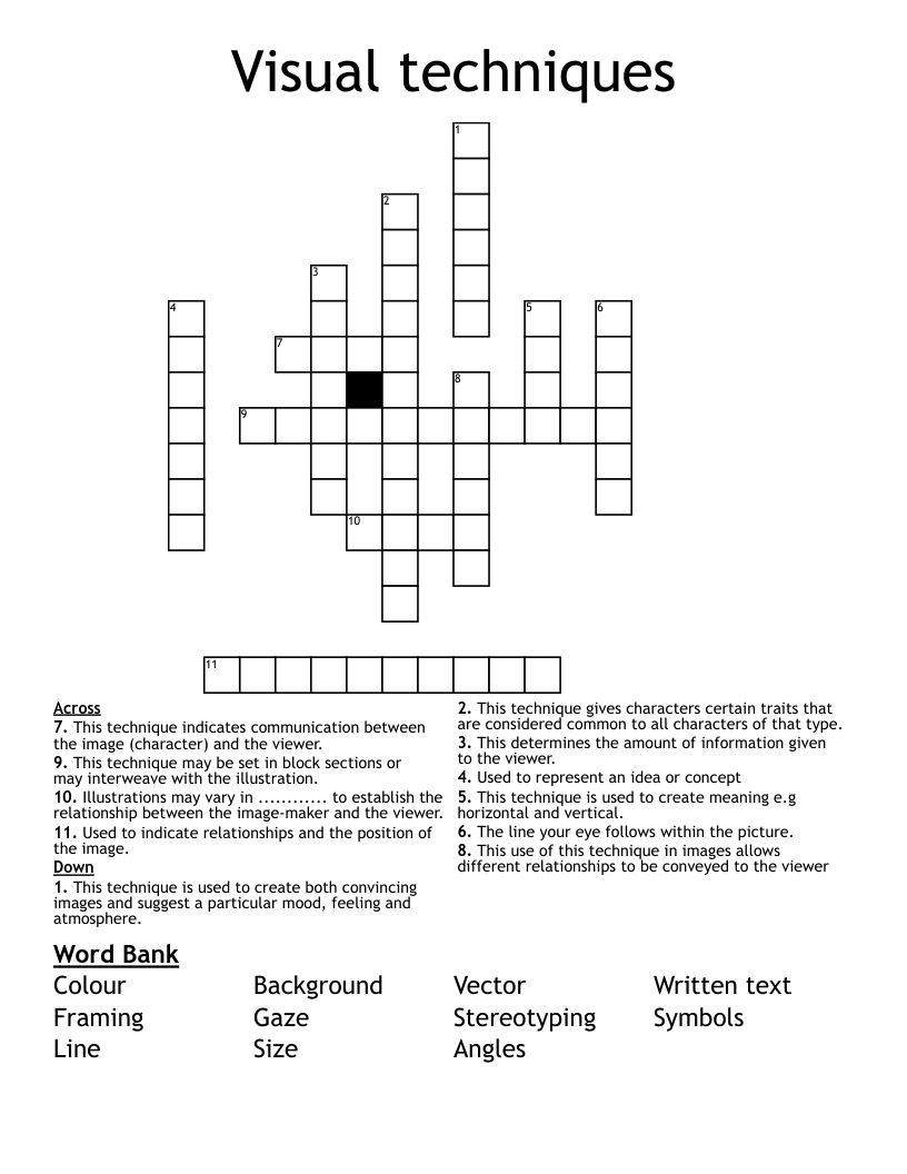 Visual techniques  Crossword
