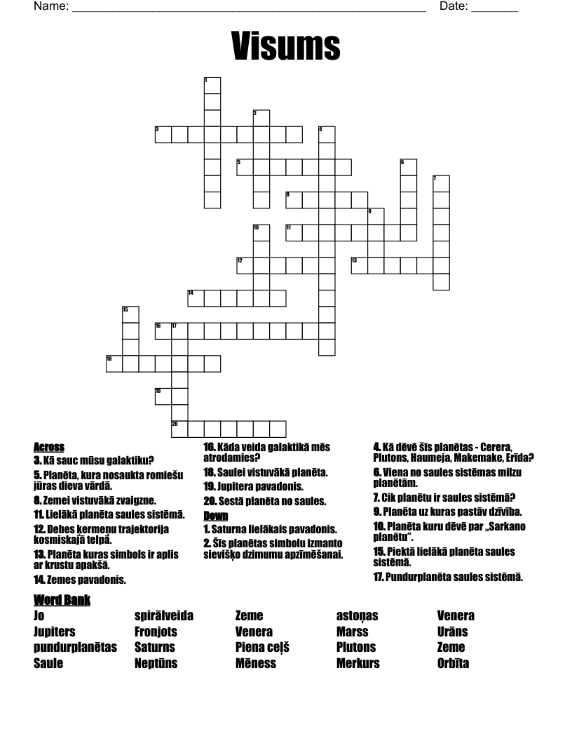 Visums Crossword