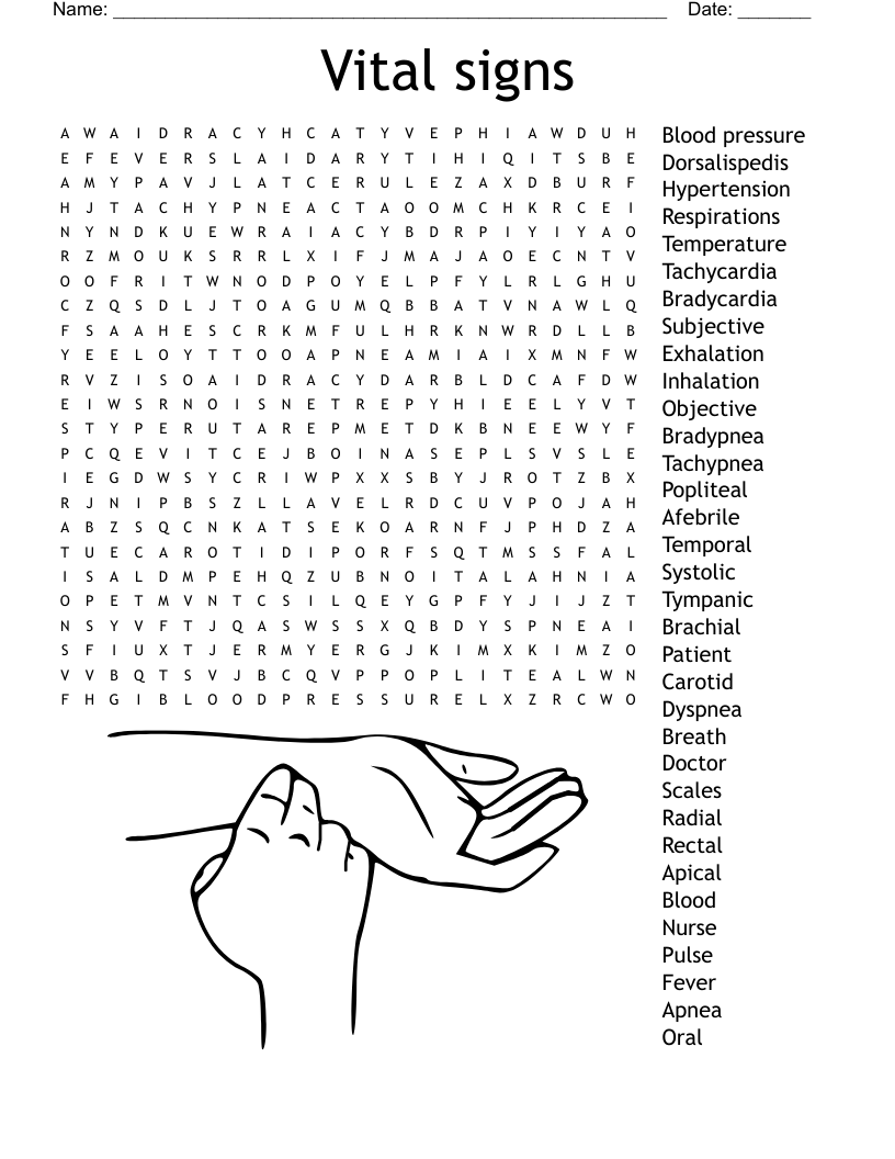 Vital signs Word Search