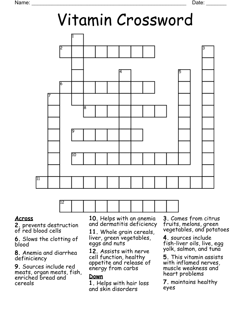 Vitamin Crossword