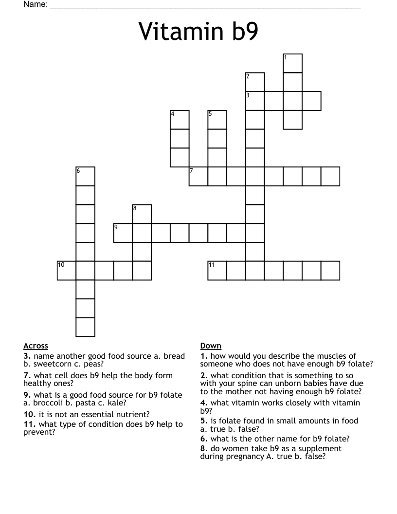 Vitamin b9 Crossword