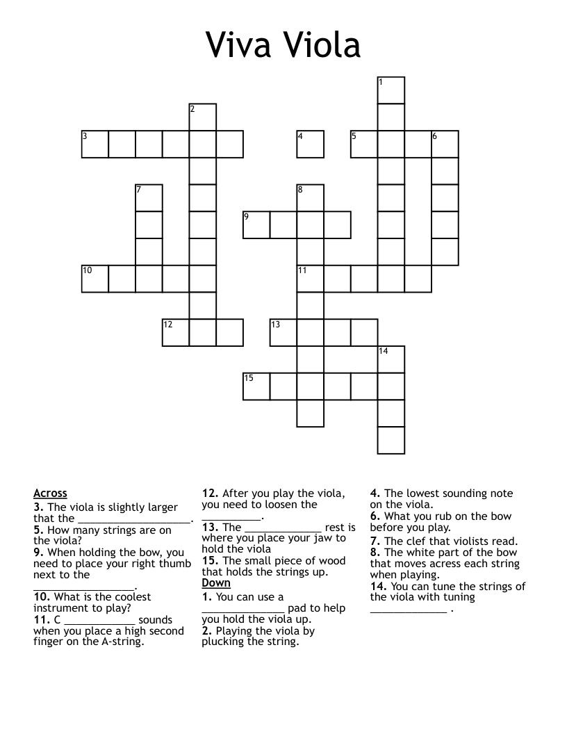 Viva Viola Crossword
