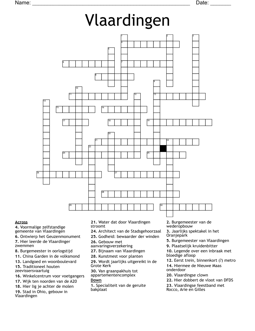 Vlaardingen Crossword