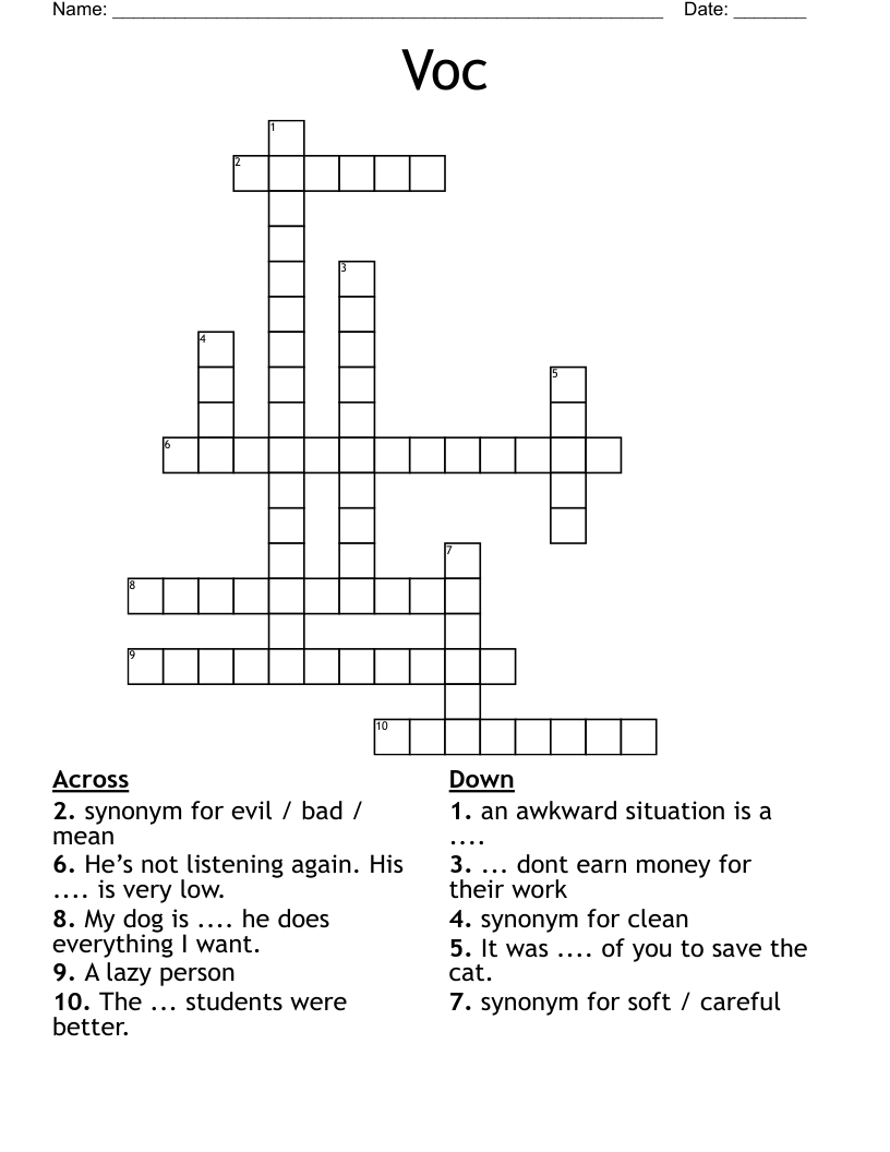 Voc Crossword