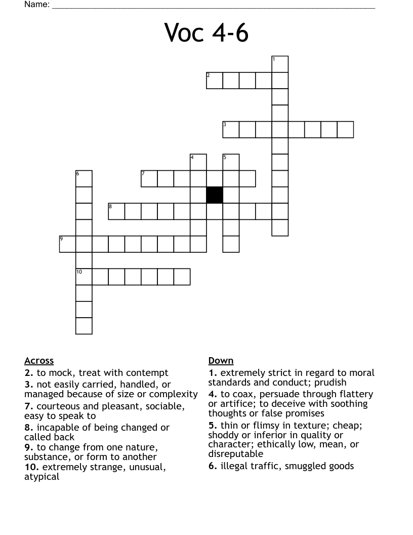 Voc 4-6 Crossword