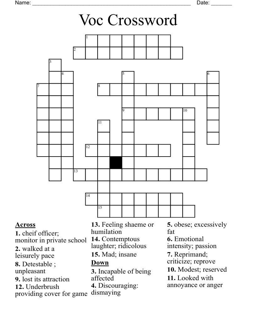 Voc Crossword
