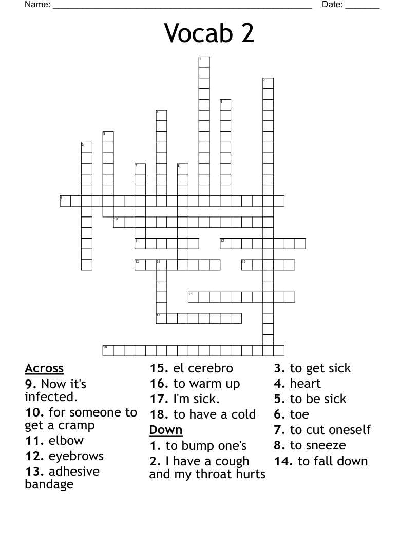 Vocab 2 Crossword