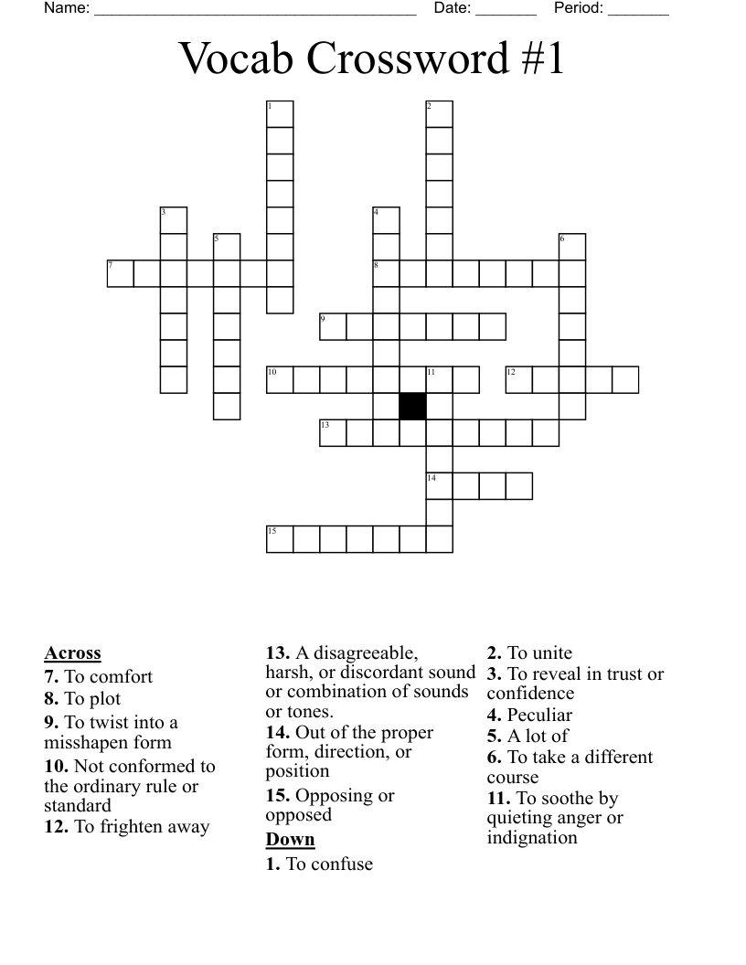 Vocab Crossword #1