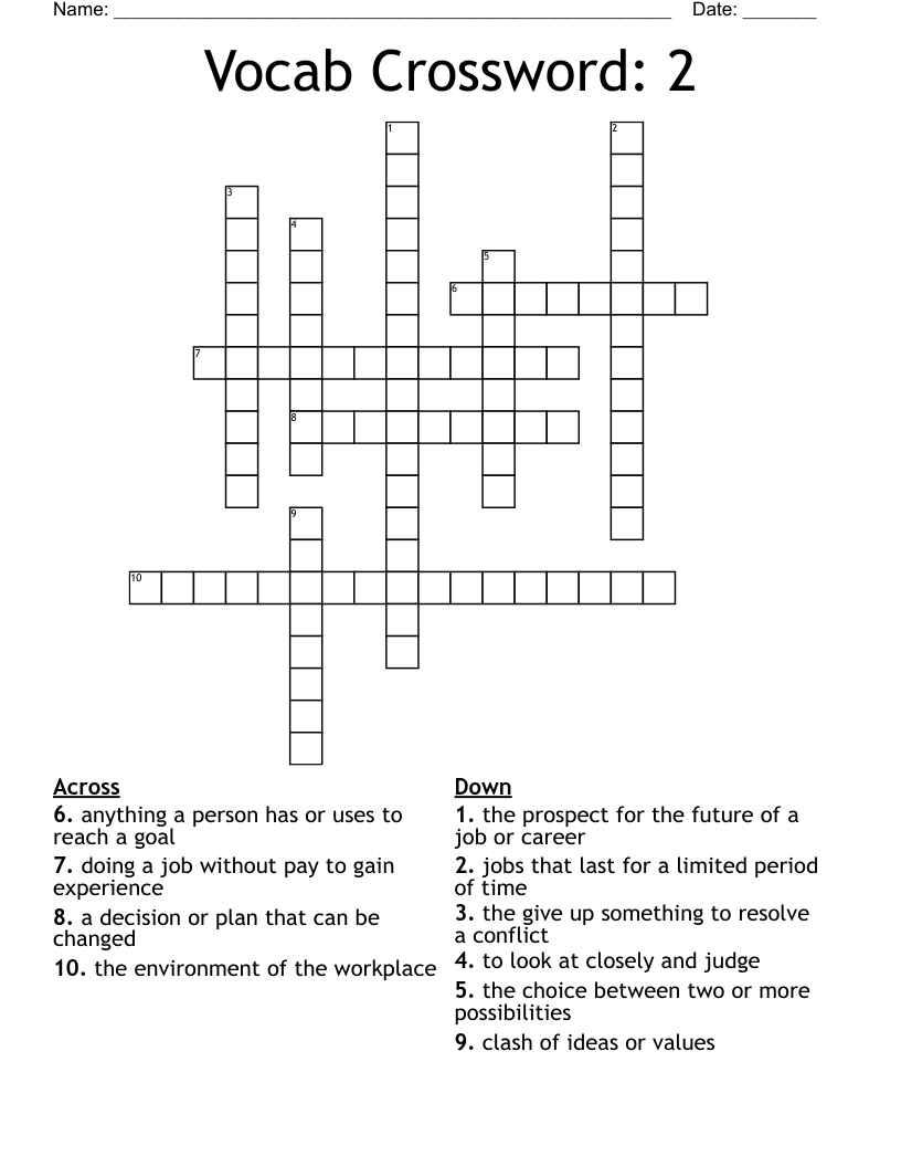 Vocab Crossword: 2