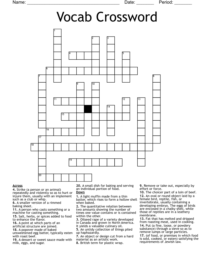 Vocab Crossword 