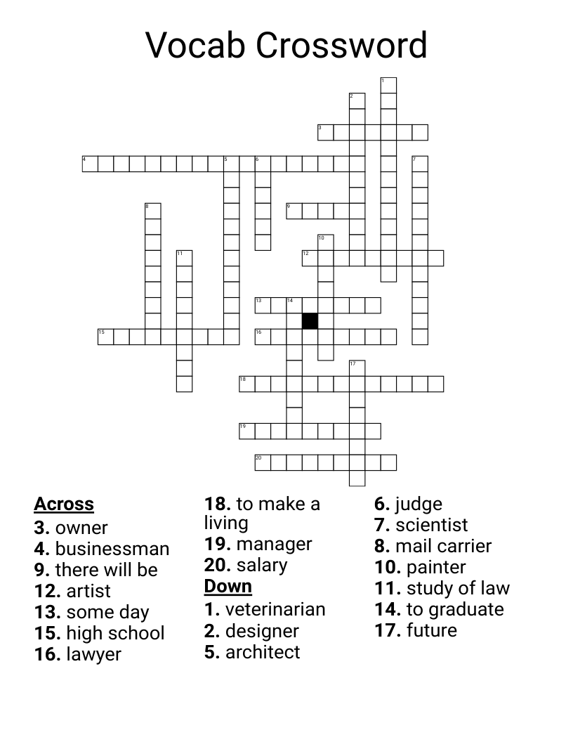 Vocab Crossword 