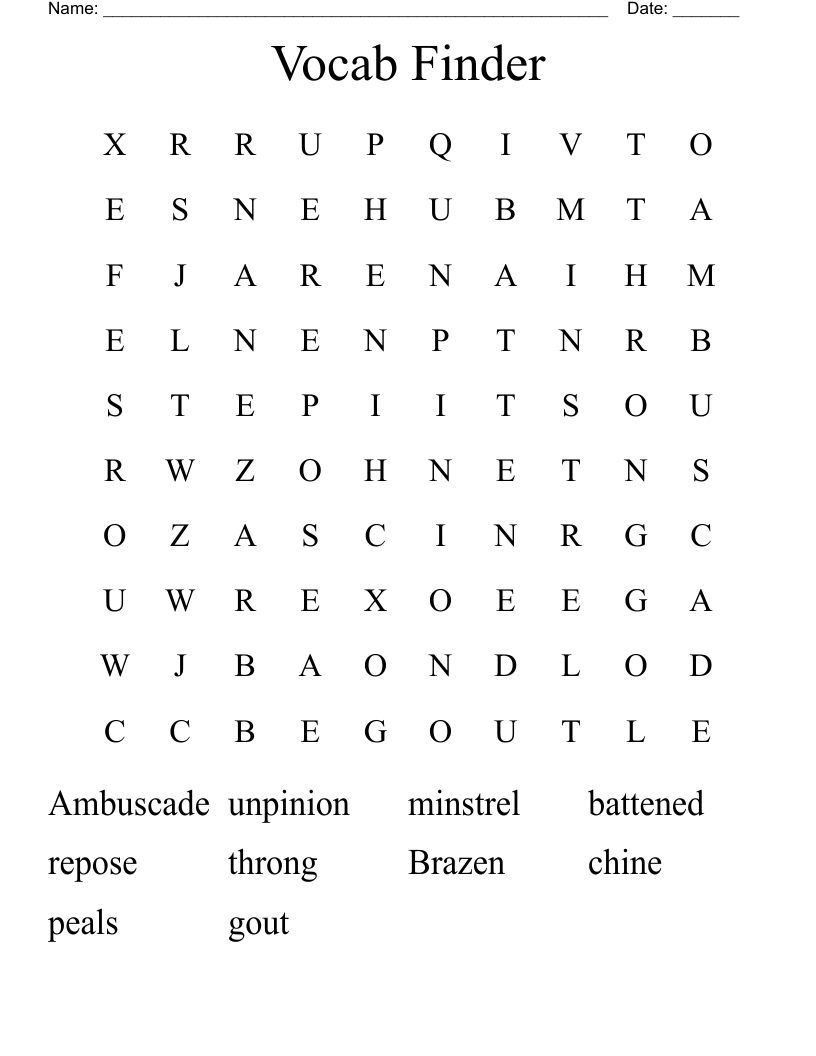 Vocab Finder Word Search