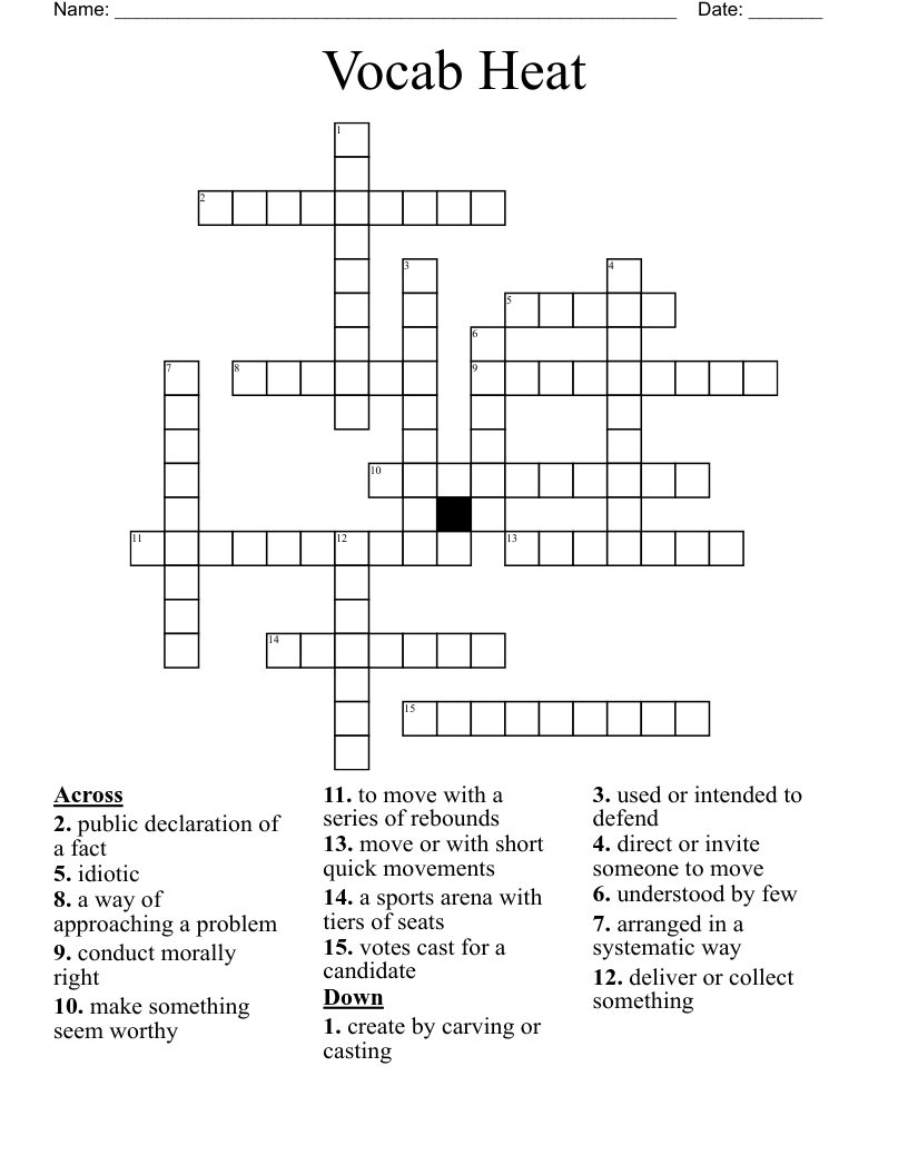 Vocab Heat Crossword