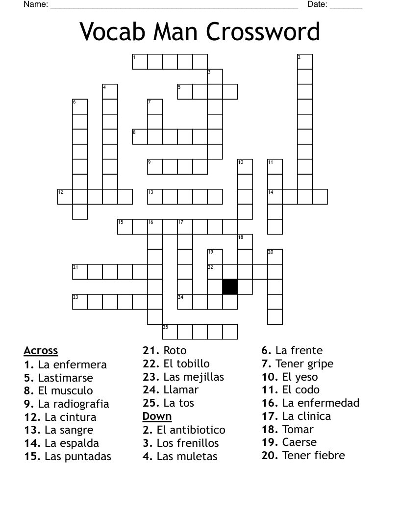 Vocab Man Crossword