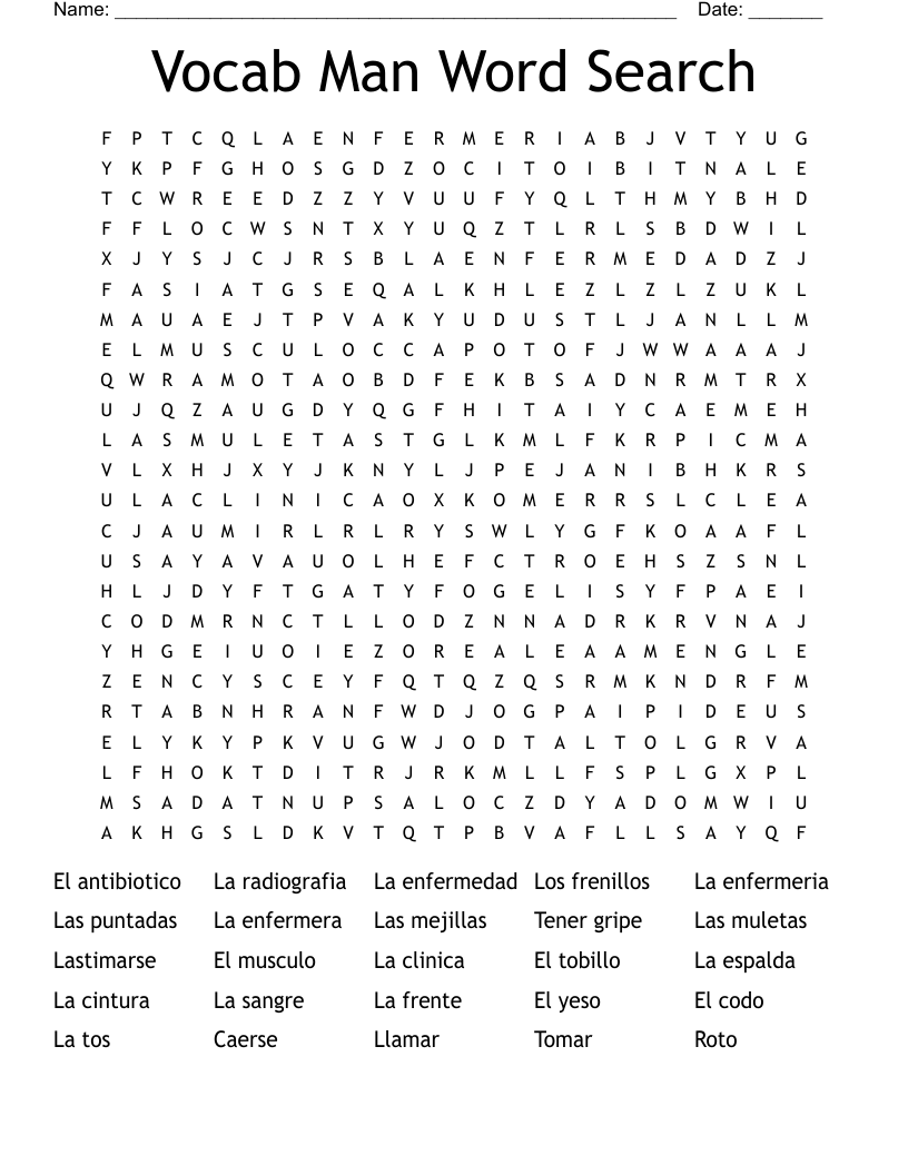 Vocab Man Word Search