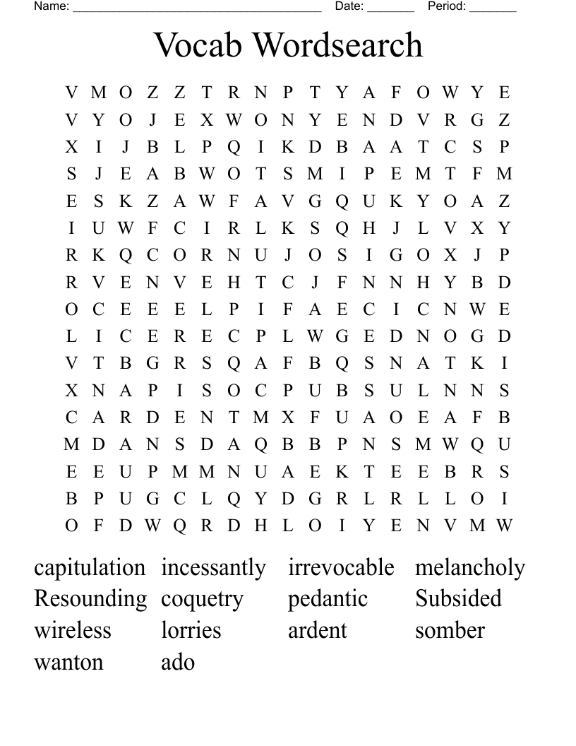 Vocab Wordsearch