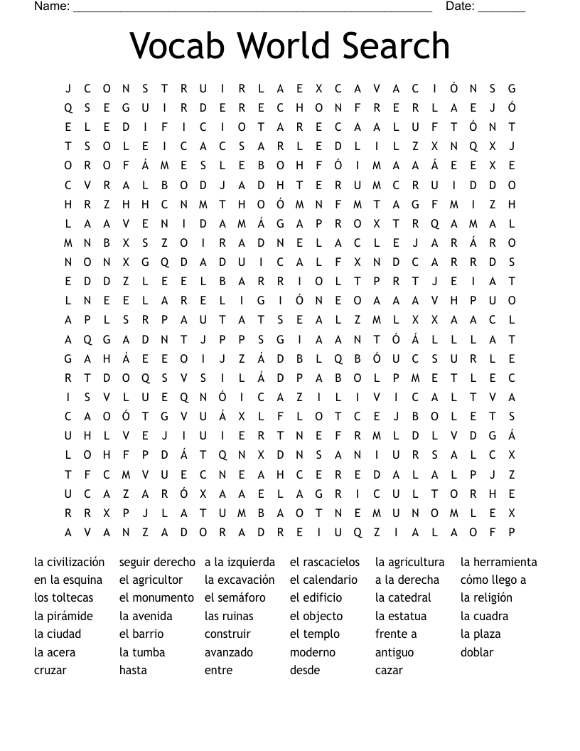 Vocab World Search Word Search