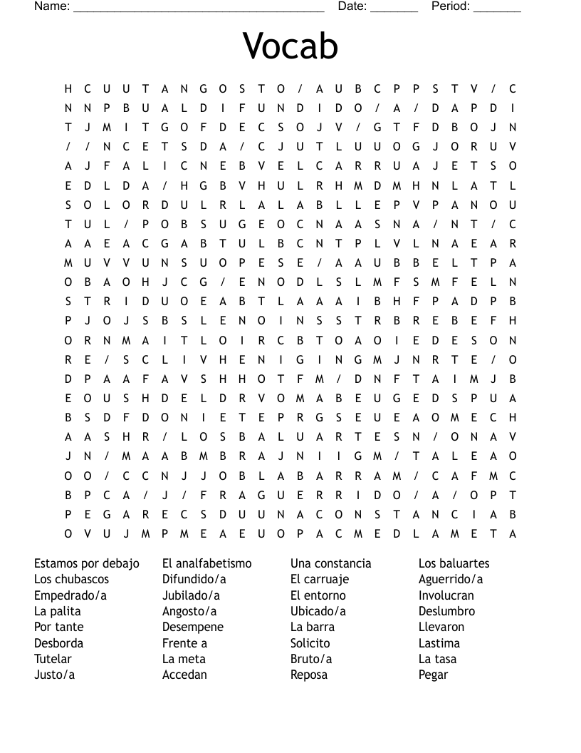 Vocab  Word Search