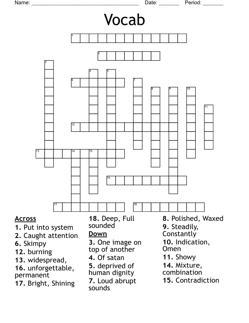 Vocab  Crossword